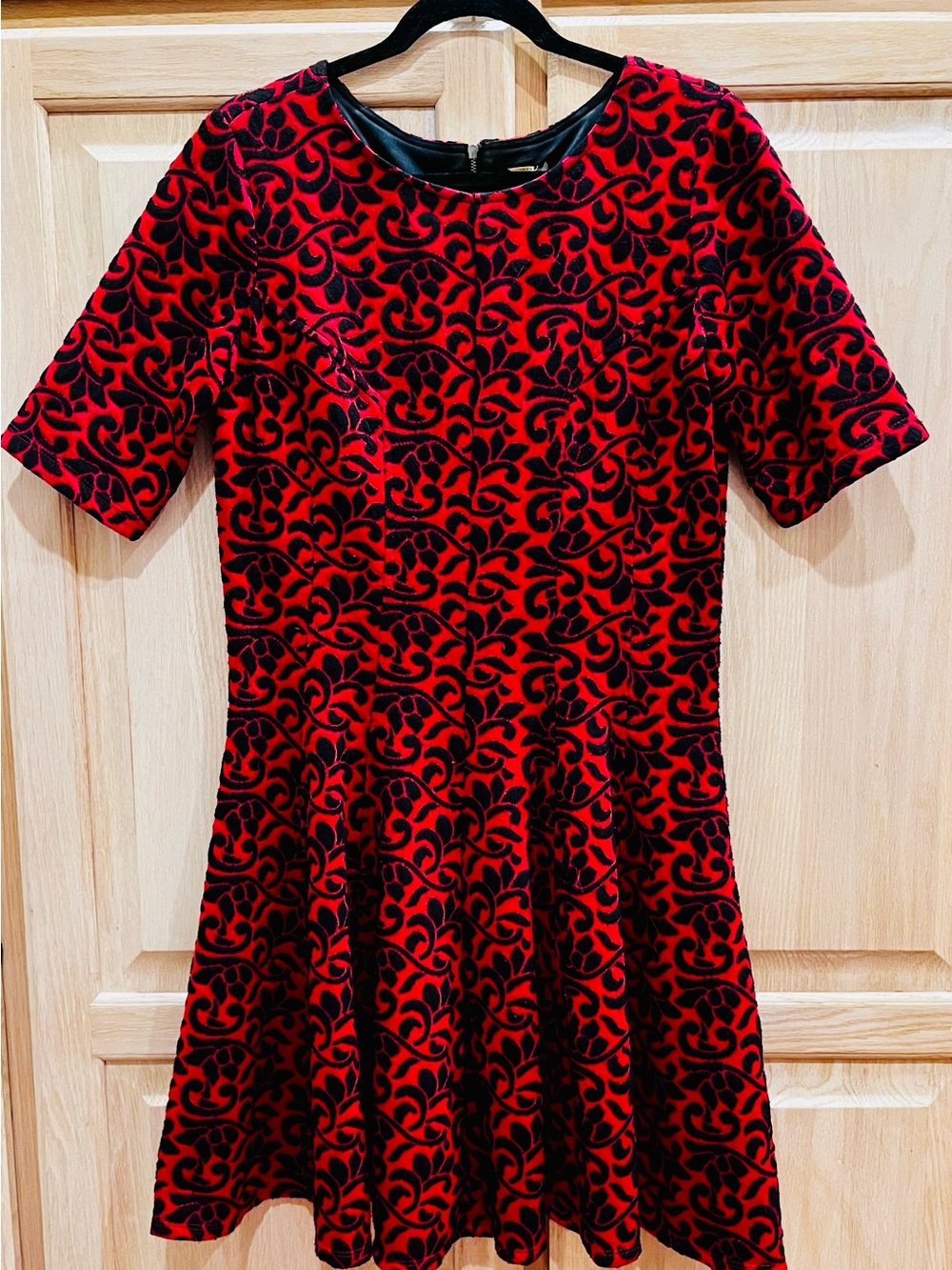 Julian Taylor Red and Black Midi Dress